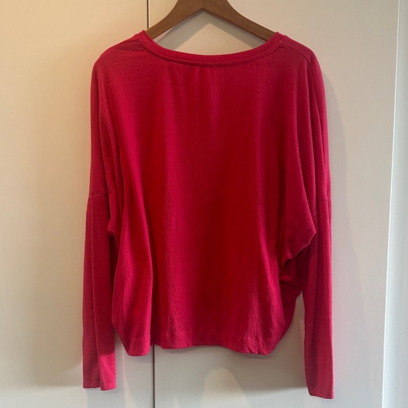 Anthropologie Red V-Neck Sweatshirt - Picture 4 of 4